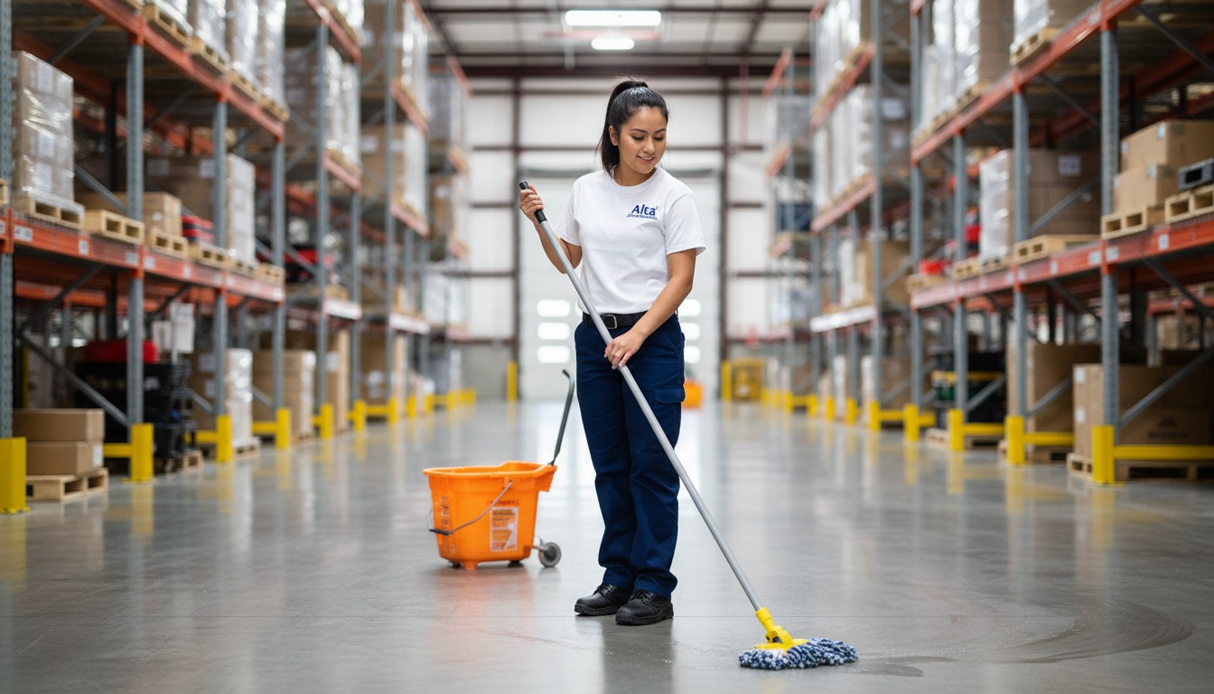 Professional worker holding bucket