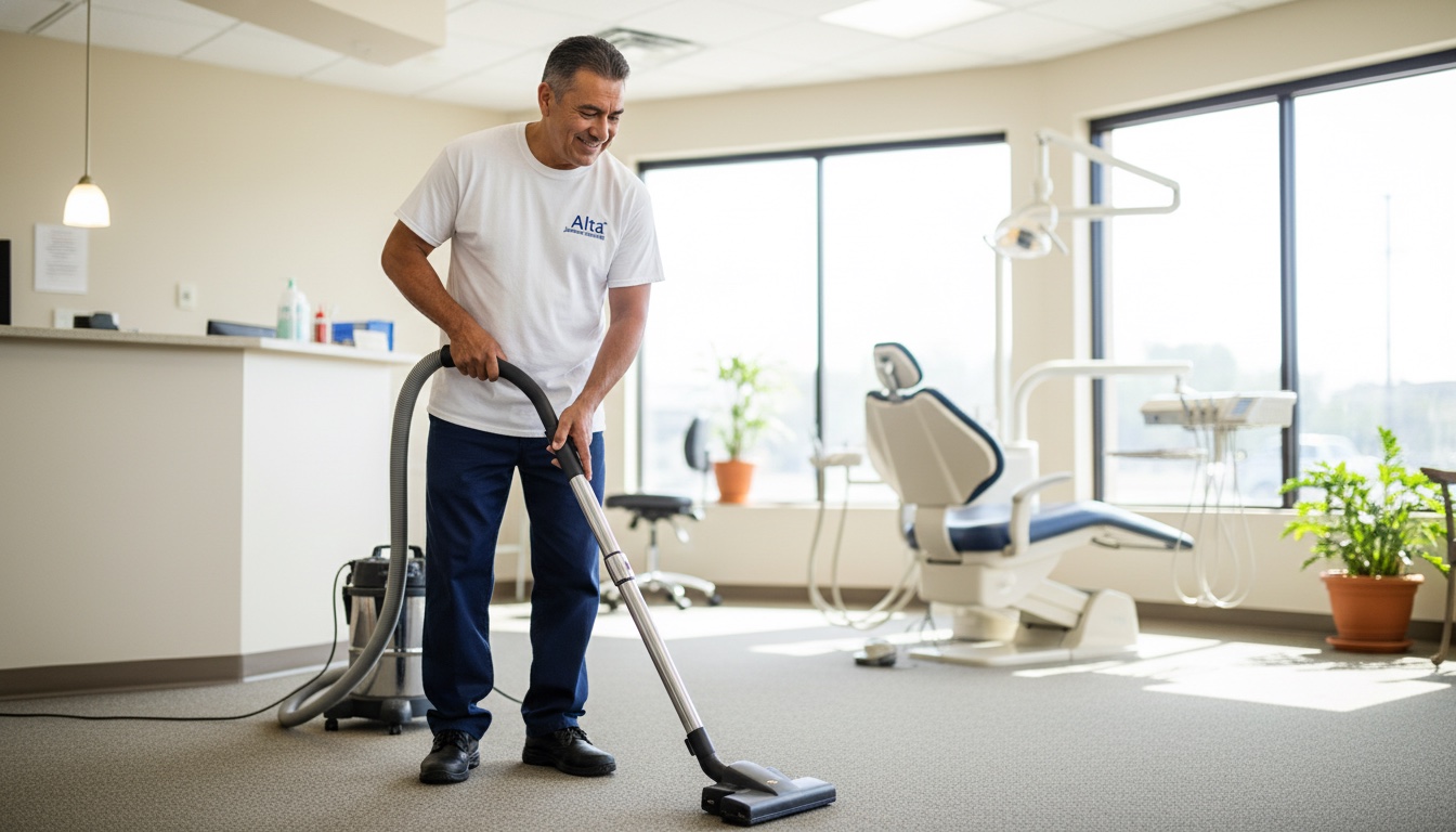 Professional commercial cleaning team servicing a small business office - A Complete Guide To