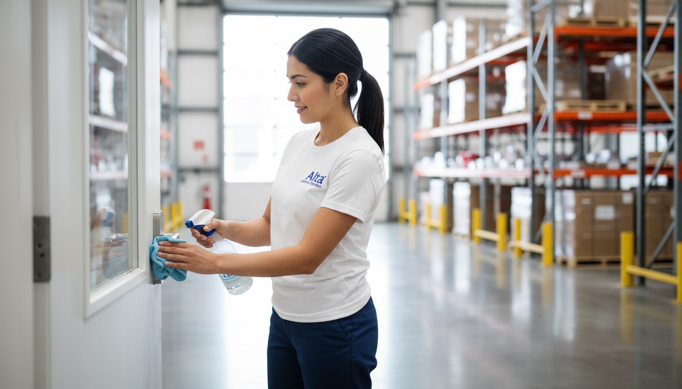 Two professional cleaning workers in uniform - Right Cleaning