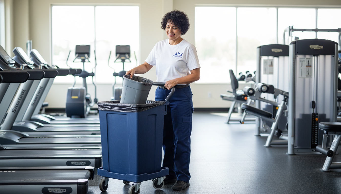 Professional cleaner maintaining building floors to high standards